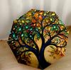Tree Of Life Mandala Outdoor Automatic Umbrella Folding Umbrella with 8 Ribs Durable Plastic & Iron All-Season Travel Stylish Accessory