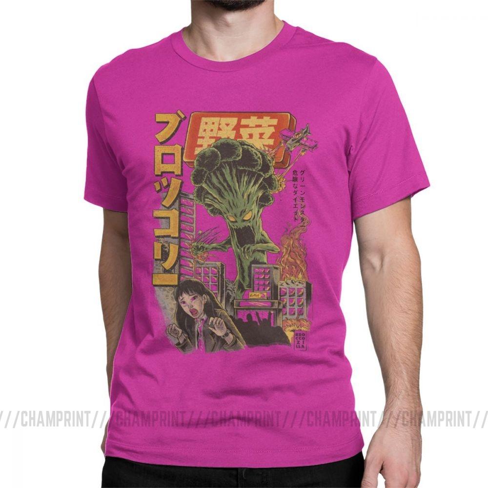 Giant Mushrooms Monster Clothes Demon Broccozilla T Shirts For Men Broccoli Funny Japanese Anime T