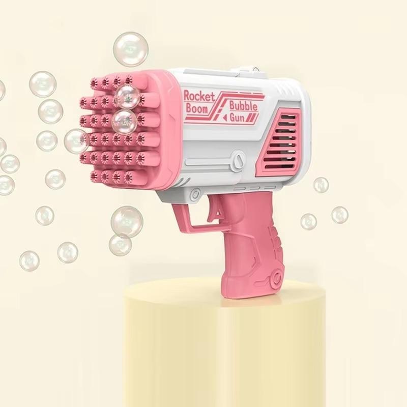 

Популярный электрический пистолет для мыльных пузырей для детских игрушек, 32-отверстий, электрический пистолет для мыльных пузырей без батареи, пузырьковая вода, популярный розовый