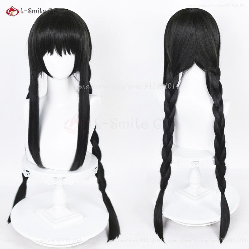 Anime Wigs Akemi Homura Cosplay Wig 90cm Long Black Twisted Braid Hair Halloween Women Party Wigs + Wig Cap
