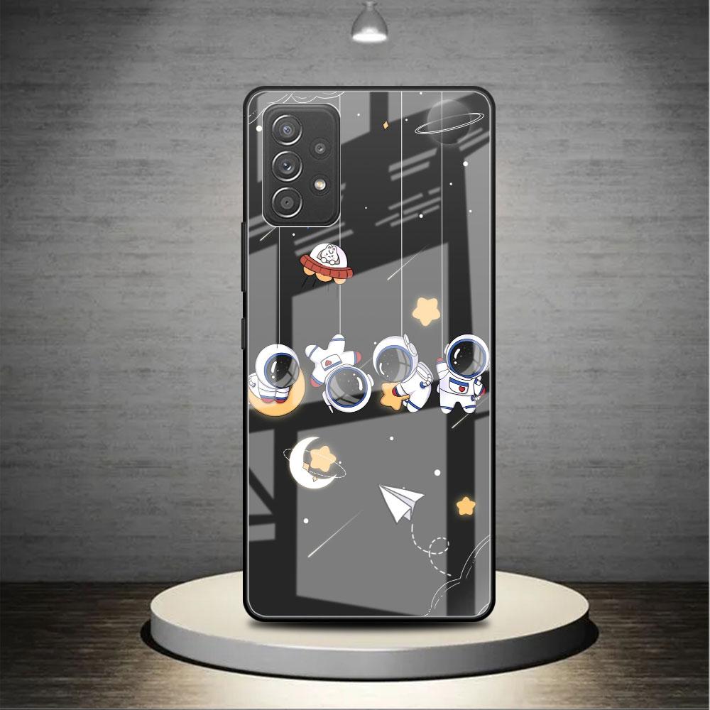 

Модный крутой стеклянный чехол с астронавтом для Samsung Galaxy A52 A71 A50 A51 A70 A21s A31 A72 A10 A12 A30 A22 5G, чехол для телефона Samsung A30