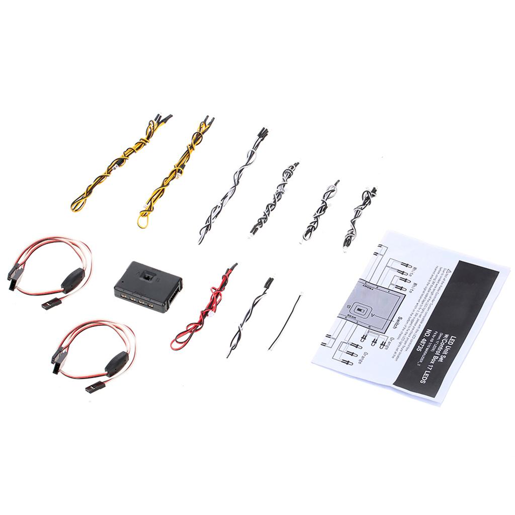 Killerbody LED Light Unit Set with Control Box 17Pcs LEDS Replacement for KB 1 10 MARAUDER   Axial SCX10 TRX 4 Remote