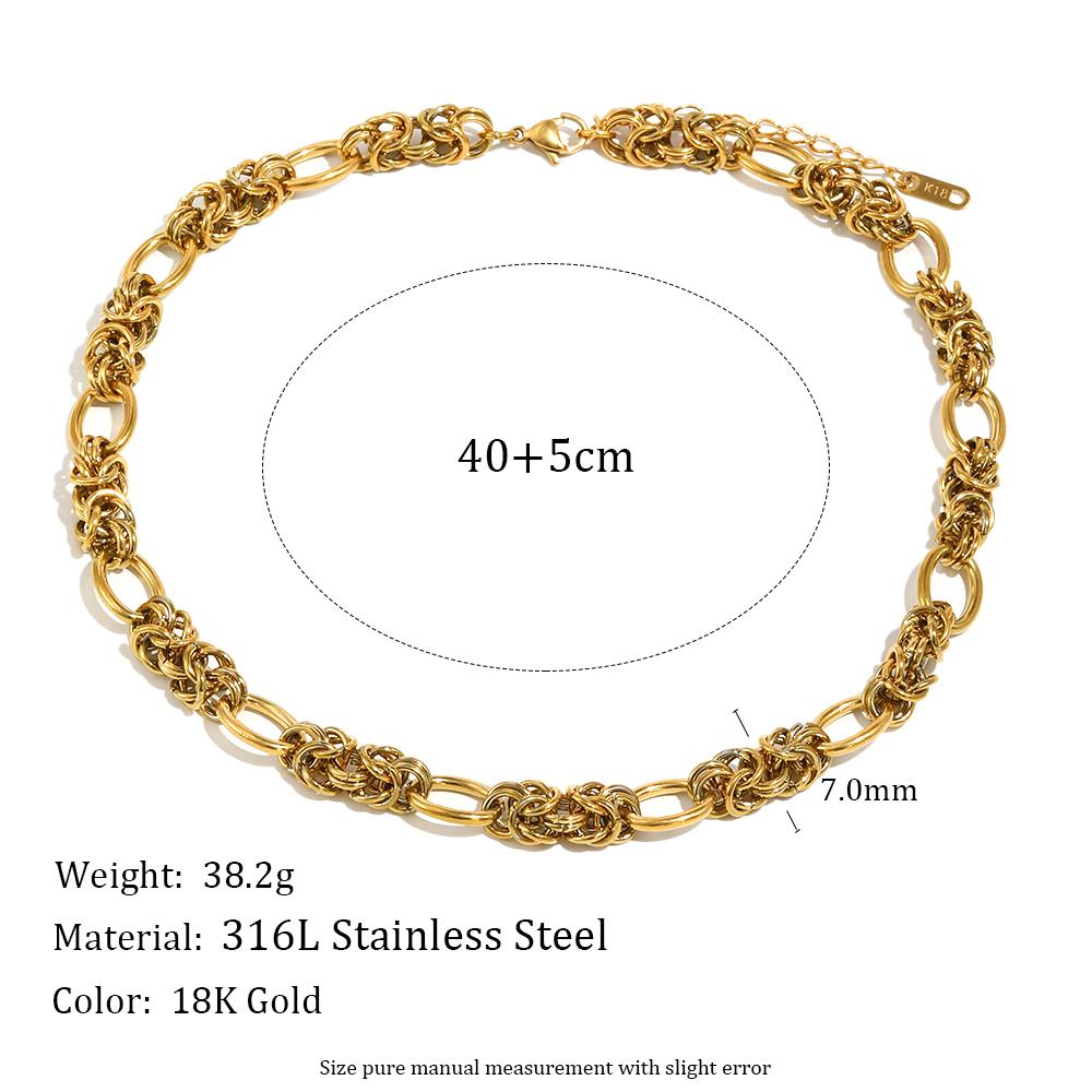 

MamacitaSlay 316L Stainless Steel Creative Chain Necklace 18K Gold Plated Waterproof Jewelry Hip Hop Unique Necklace 2026 Gift 45cm золотой