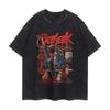 Anime Berserk T Shirt Vintage Washed T-shirts Oversized Streetwear Tops Black Tees Men Women Clothing Cotton Fashion Tshirt