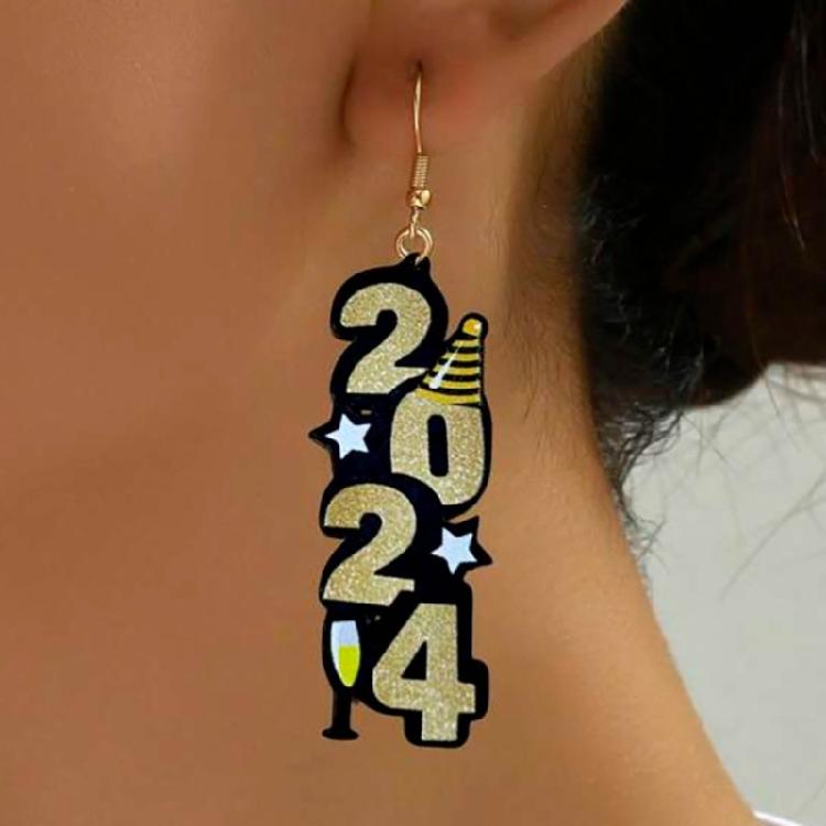 Happy New Year Pendant Ear Rings Elegant Chinese Ear Ornament for Women Girls