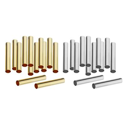 100 Stück Kupfer gerade glatte lange Röhrenperlen 30 mm, 4 mm golden