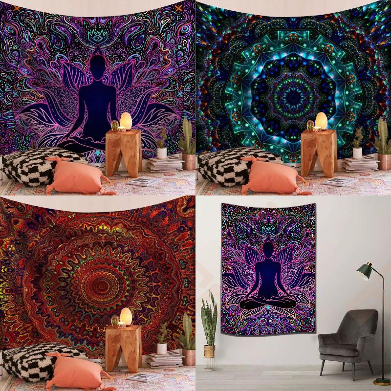 Beach Sandy Tapestries Throw Rug Wall Hanging Blanket Indian Mandala Tapestry