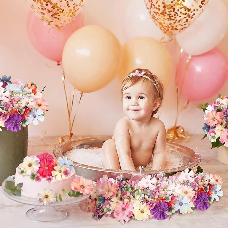 20/50 Stück Künstliche Blumenköpfe Seiden-Falsche Blumen für Heimzimmer-Dekoration Hochzeitsdekoration DIY Scrapbooking Bastelgeschenke Zubehör