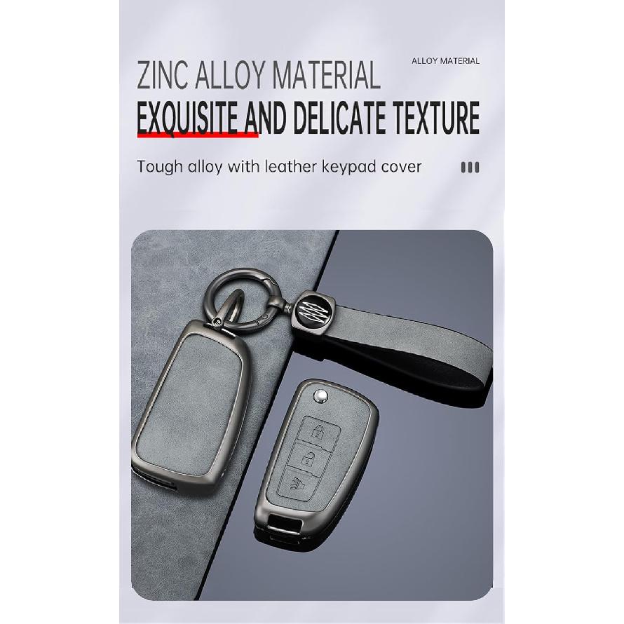 HIBEYO Folding 3 Button Key Fob Cover Compatible with Nissan Rogue Rogue Select Rogue Sport Sylphy Pulsar Sentra Key Cover Accessories with