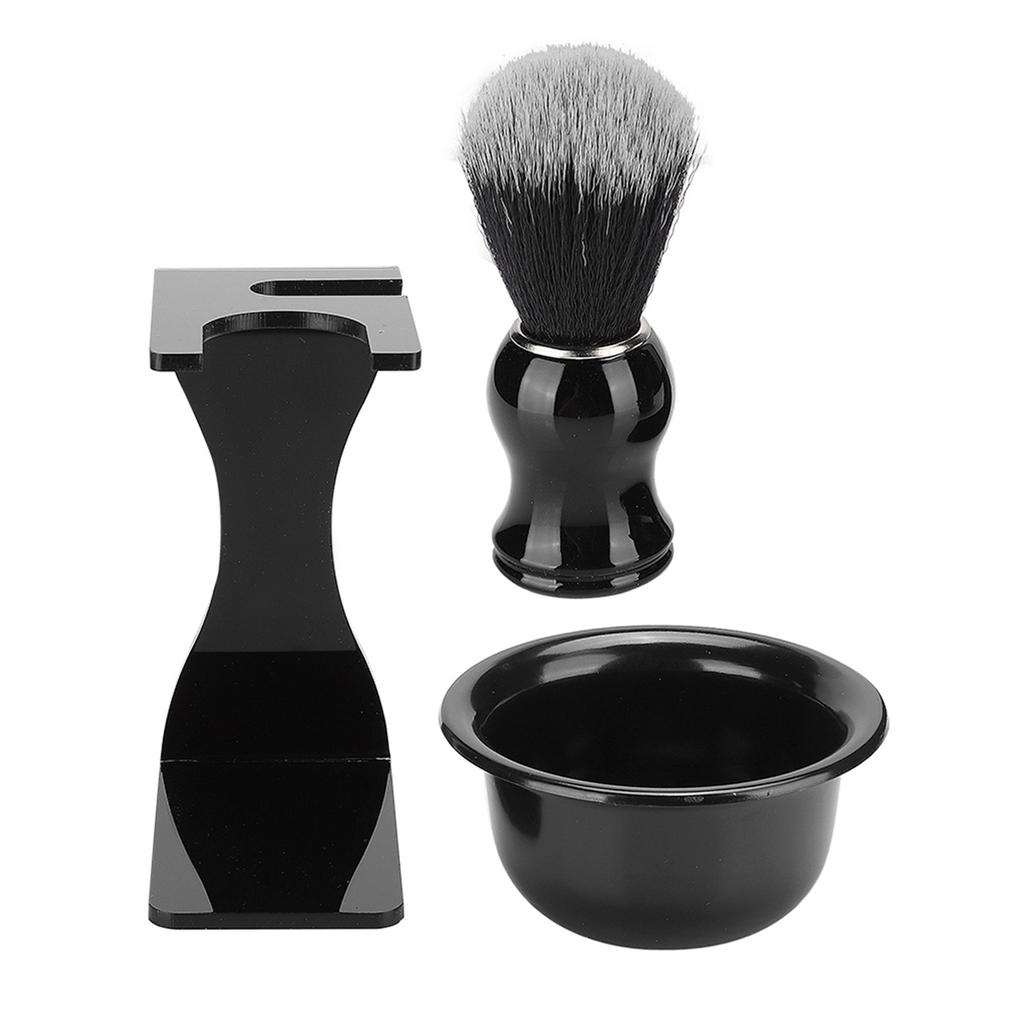 3pcs Beard Shaving Brush Bowl Holder Men Beard Cleaning Face Hair Style Tool Set