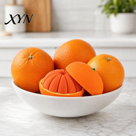 Fake Fruit Decoration 3D Printed Orange Fidget Toy, Stress Relief Simulated Kids Toy Model Ornament for Home Office Desktop