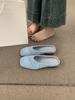 French niche breathable woven bag head half slippers women's summer wear lazy one pedal casual flat sandals shoes