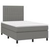 3141922 vidaXL Lit à sommier tapissier avec matelas Gris foncé 120x200cm Tissu