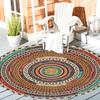 Bohemian Mandala Design Runder Außenbereich Teppich Rutschfest Waschbarer Teppich für Wohnzimmer Schlafzimmer Hand für Café Restaurant Dekor