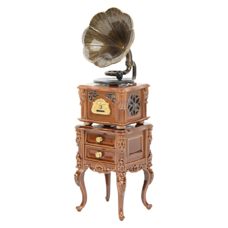 Detailed Miniature Phonograph Dollhouses Display Enhances Living Room Pretend Play Accessories