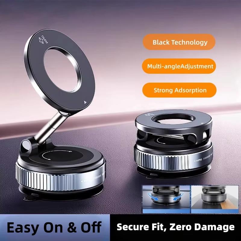 Vacuum Magnetic Suction Cup Phone Mount 360° Adjustable Magnetic Phone Holder Foldable Portable Cell Phone Holders