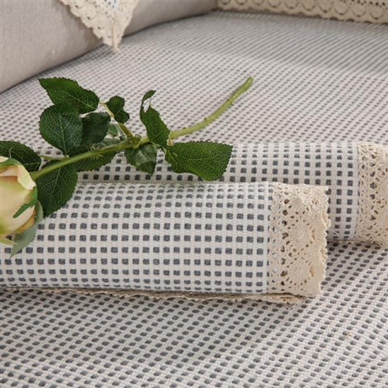 

Хлопковая и льняная ткань для диванной подушки Four Seasons Universal Linen Solid Wood Simple Sofa Cover Cover Towel 70*70cm светло-серый