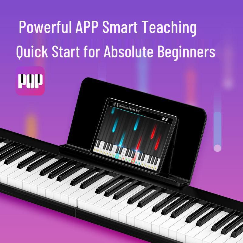 Portable 61-Key Touch-Sensitive Folding Digital Piano for Beginners