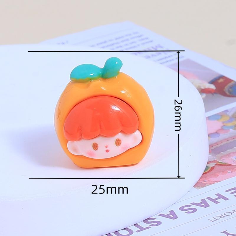3D Cute Fruit Girl Resin Doll for DIY Jewelry and Crafts
