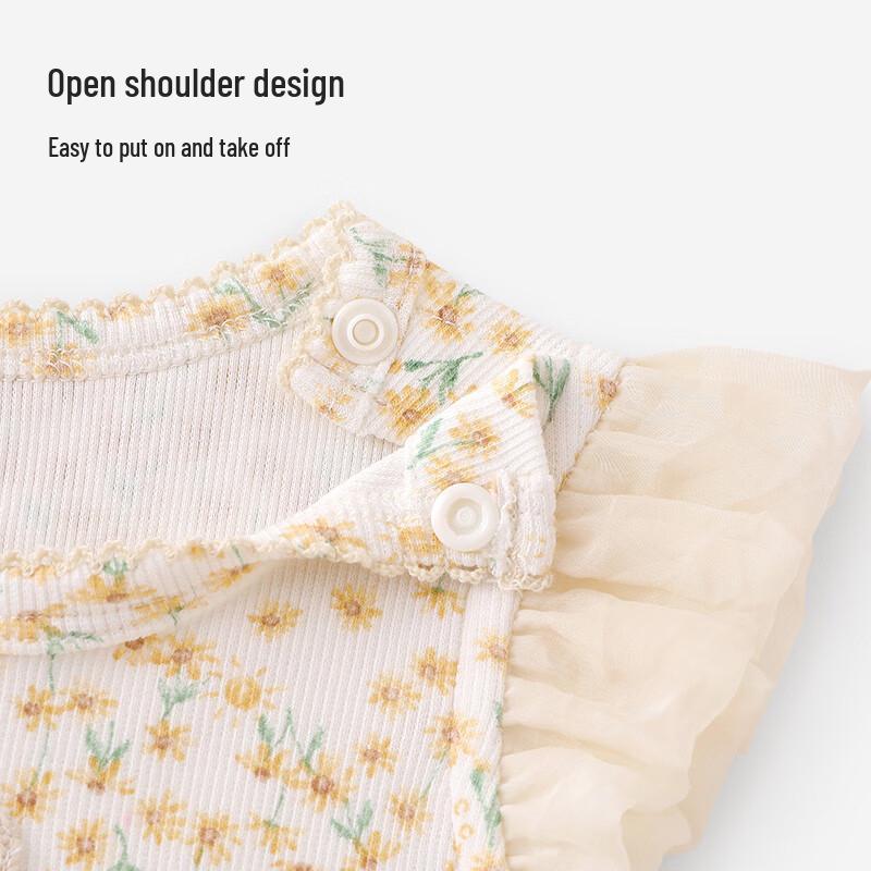 YEEHOO Girls' Summer Floral Short-Sleeve Bodysuit