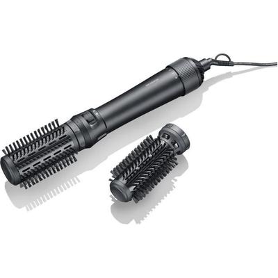 Varmluftsbørste - - Multifunktionel styler med Keratin-Keramik belægning - Selvroterende - 3 tilbehør - 1000 W - Sort