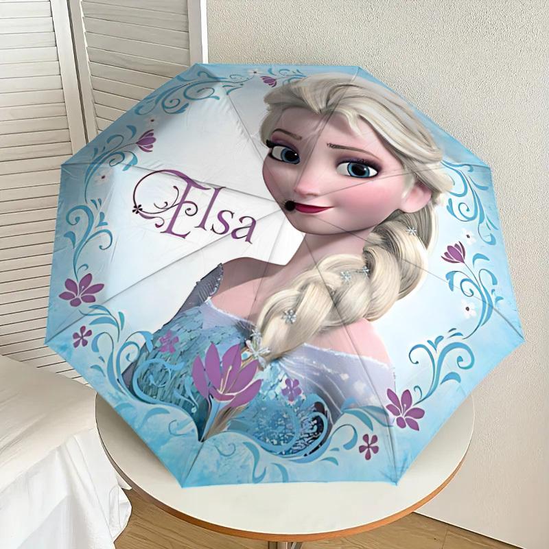 1PC Elsa Frozen Umbrella-8-Rib Reinforced, Automatic Open, Lightweight & Durable, Cute Fashion Accessory for Outdoor, Beach or Casual Use, Beach Umbre