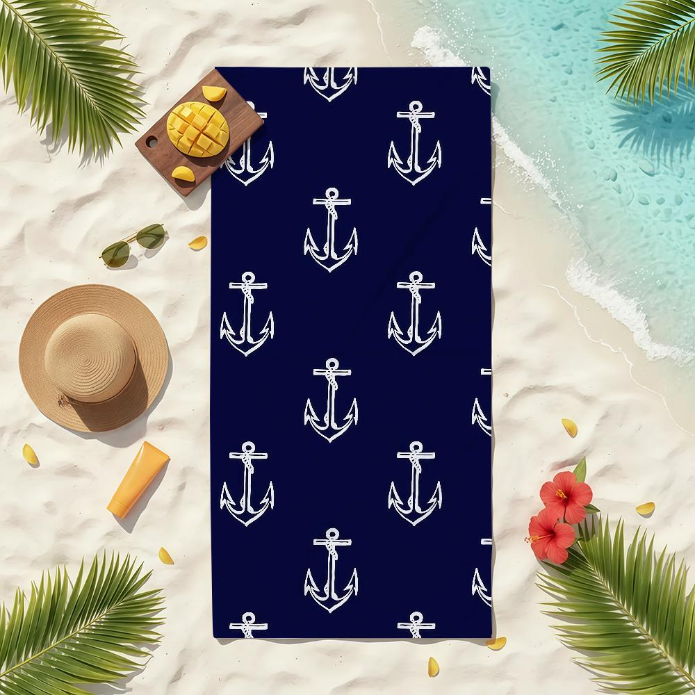 Sea Ship Anchor Towel Soft Pool Gift For Travel Gym Shower Camping Quick Dry Sports Beach Towels