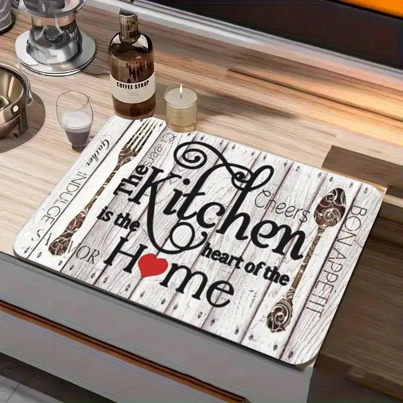 1ks Gumová sušicí podložka s retro kávovým nádobím Pro kavárny Restaurace Kuchyň Kobercové nádobí Odolné Diatom Mud Stolní podložka Pet Mat Coffee