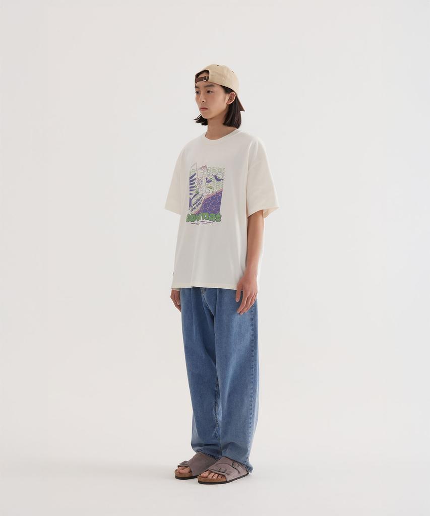COVERNAT Cool Cotton Vacation Graphic T-Shirt Ivory