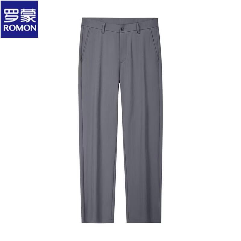 

ROMON Men s Summer Breathable Straight Fit Casual Business Pants 32