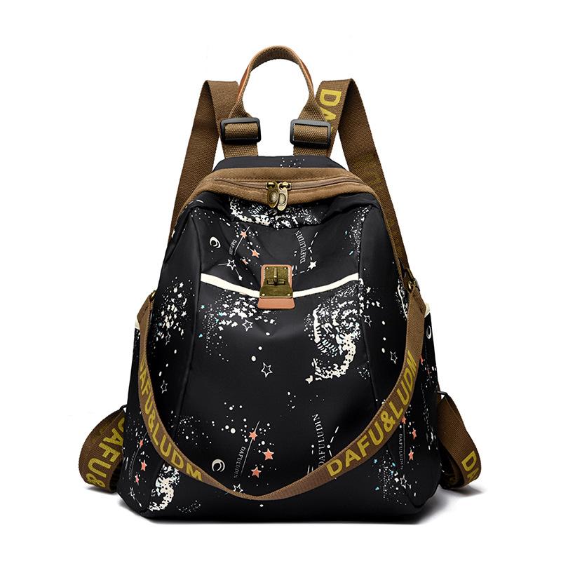 Schoolbag1011 New Export Women's Print Multi-functional Backpack Women's Bag Jixiang Casual Schoolbag Versatile Backpack