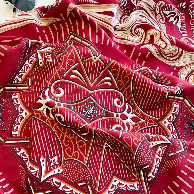 Design Print Twill Square Silk Scarf Women Shawl Wraps Neckerchief Female Hair Hand Head Scarves Hijab Echarpe  Bandana