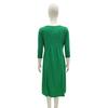 Women's Cotton Swing Dress Casual 45720 Sleeve Crew Neck Midi