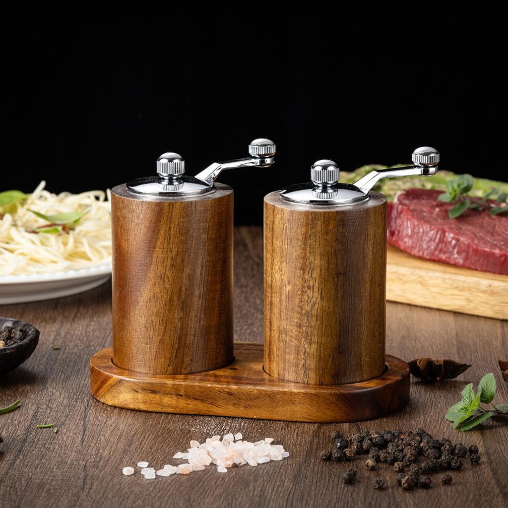 ABBP-Hand Cranked Pepper Grinder Manual Pepper Mill Household Sea Salt Grinder Bottle