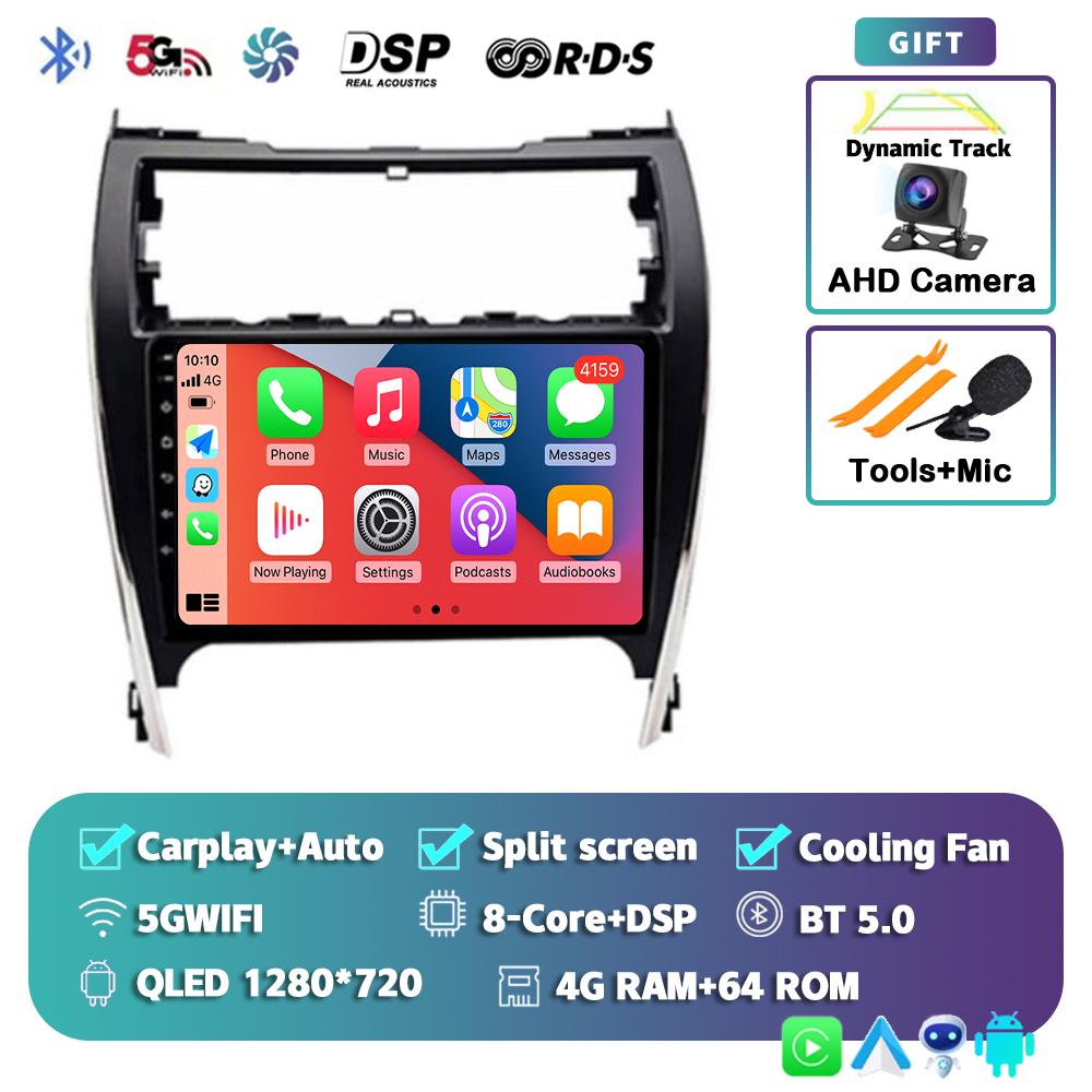 Android 14 Auto Carplay Car Radio For Toyota Camry 7 XV 50 55 US Version 2011 - 2017 Multimedia Player Stereo GPS DSP 2Din Audio