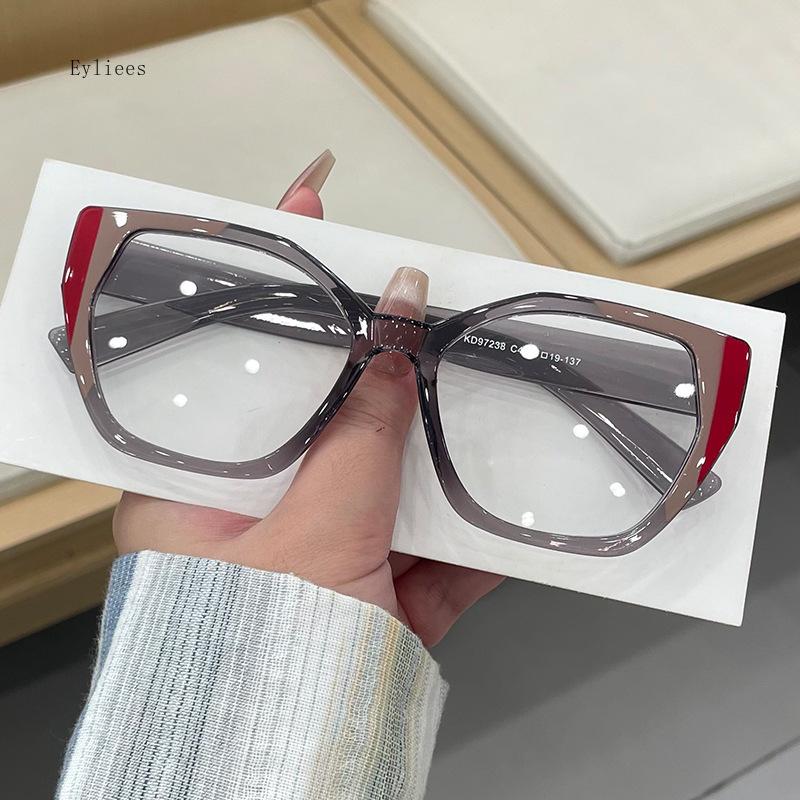 Large Square Eyeglasses Frame for Women Men Trendy  Designer Office Computer Goggles Eye Glasses Blue Ray Blocking Eyewear