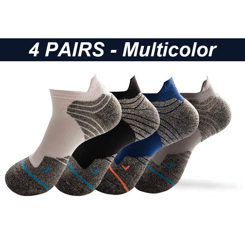 

4 пары высококачественных мужских спортивных носков, новые махровые носки, уличные дышащие баскетбольные мужские короткие носки-трубочки EUR38-45 разноцветный