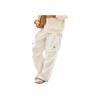 Li Ning Loose Fit Solid Color Straight Leg Multi Pocket Casual Pants Women Pants Off-White AKXT788-2