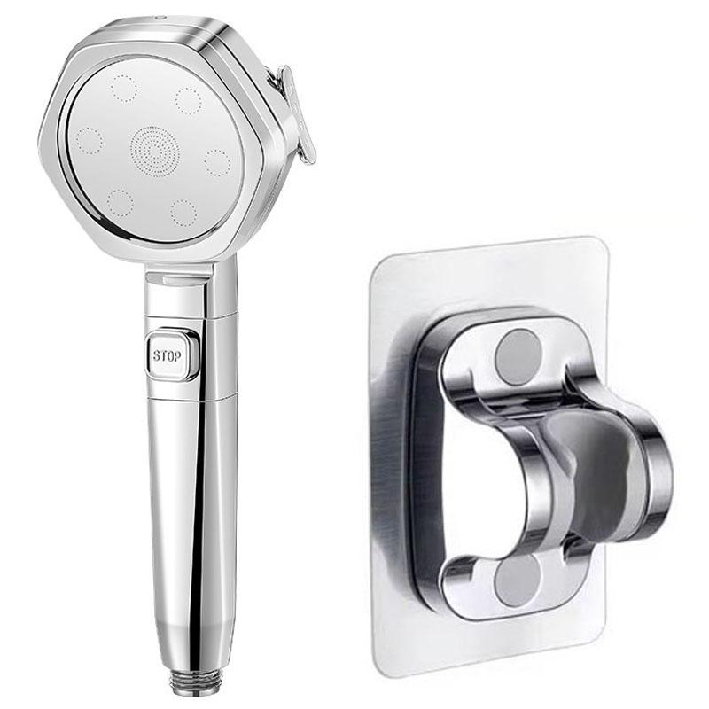 Showerhead four speed adjustment filter for shower knobs One click water stop bathroom accessories replete heads showers parts