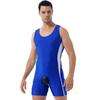 Mens One Piece Bodysuit Open Crotch Design U Neck Sleeveless Jumpsuit Color Block Nightwear Loungewear