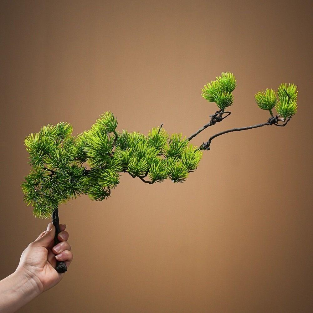 Plastic Artificial Plant Flexible Welcome Pine Tree Vase Plant Simulated Pine  Foyer Decor