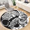 1 Stück Tiger Drache YinYang Büro Runder Teppich, Unter Bürostühlen Schlafzimmer Wohnzimmer Heimdekoration, Raumdeko, In Verschiedenen Größen Erhältlich