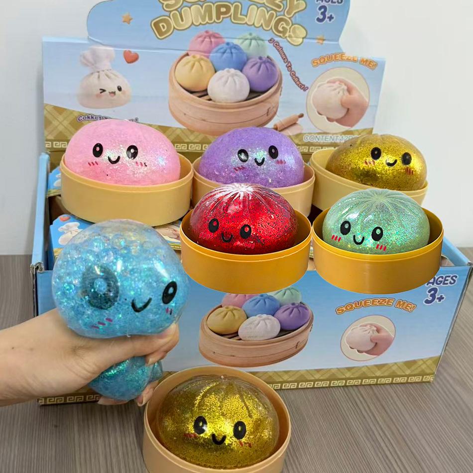 Topmix Glitter Dumpling Glitter Dumpling Squishy With Box Dumplings Sensory Squeeze Toy For Stress Relief