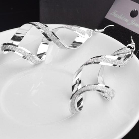 Women Spiral Scrub Hook Dangle Earrings Wedding Engagement Bridal Jewelry Gift