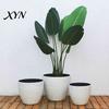 Simple Decorative Garden Ornament Large Tall Resin Planter, Thickened Faux Stone Plant Pot with Embossed Small Succulent Texture, Modern Flower