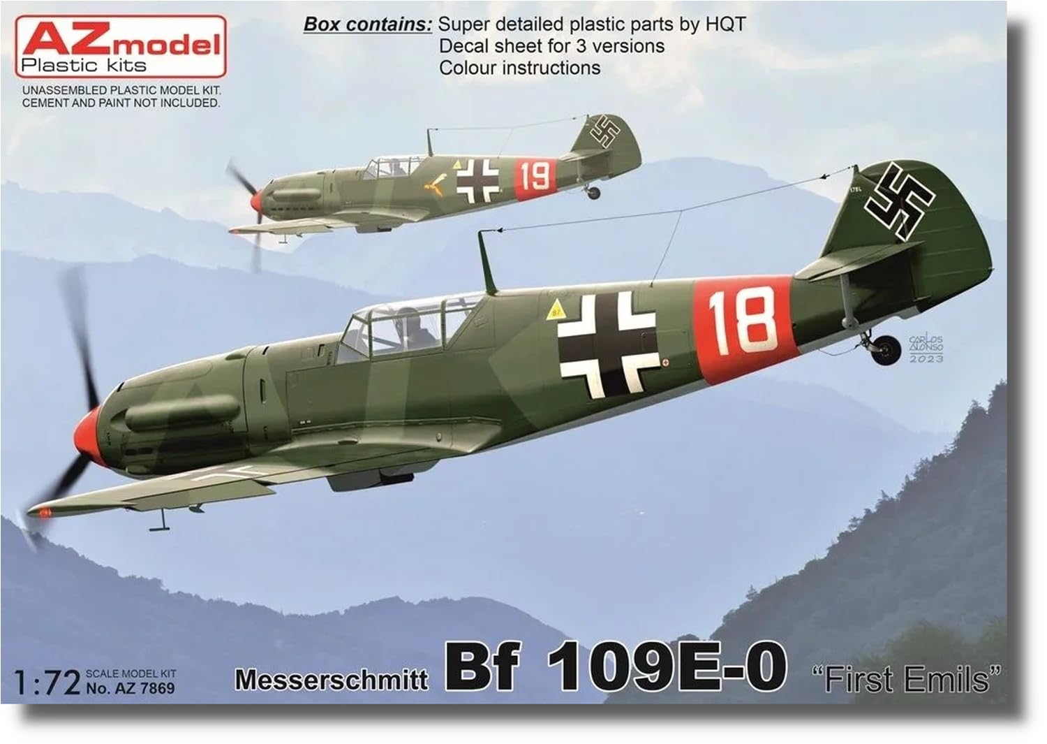 

AZ Model Messerschmitt First Emil Пластиковая модель AZM7869 1/72 Bf109E-0