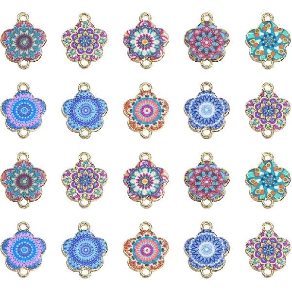 DanLingJewelry 40 Pieces 8 Various Style Ball Connectors Charms Enamel Basketball Football Volleyball Pendants Football Sports Pendants for Jewelry