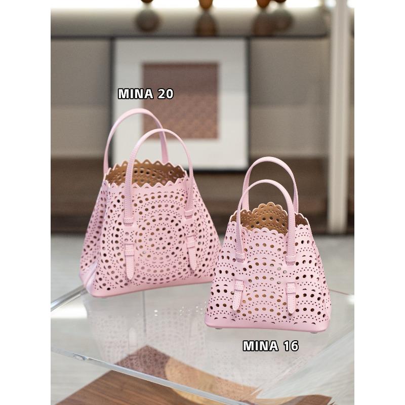 

Niche design new carved leather tote bag shoulder hollow vegetable basket bag in women s bag cowhide messenger bag 18*16*8.5 (without inner bag)