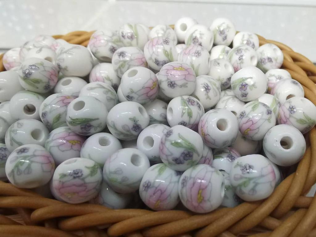 Handmade Blue and White Porcelain Beaded Bracelet Necklace with High-Fired Glazed Ceramic Beads