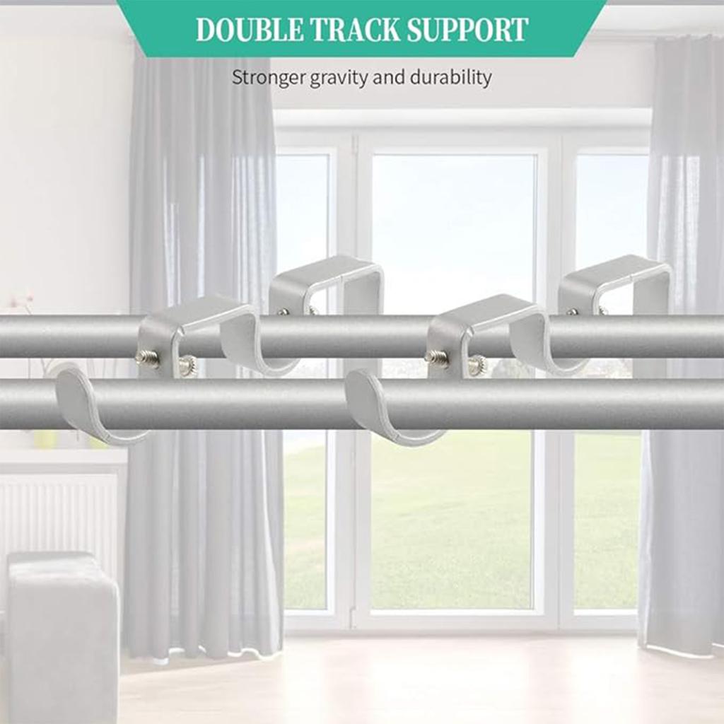 Supporto Doppia Asta Tenda Regolabile Supporti Doppi per Aste per Ufficio Soggiorno Camera da Letto